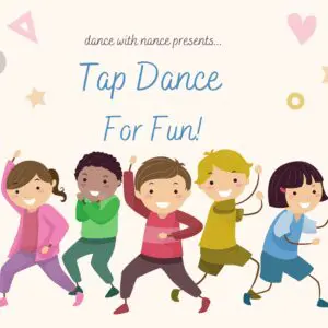 Children happily tap dancing together in colorful outfits.