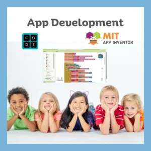 Children learning app development with MIT App Inventor.